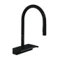 Hansgrohe M81 - Mitigeur d'évier Aquno Select 170 avec douchette extractible et jet plat, sBox, noir mat 73831670 Hansgrohe M81 - Mitigeur d'évier Aquno Select 170 avec douchette extractible et jet plat, sBox, noir mat 73831670