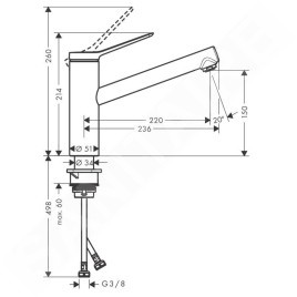 Hansgrohe Zesis M33 - Mitigeur d'évier 150, chrome 74802000