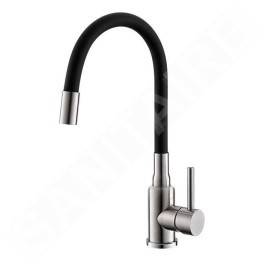 Alveus Mintas - Mitigeur d’évier avec bras flexible, inox brossé / noir 1144432
