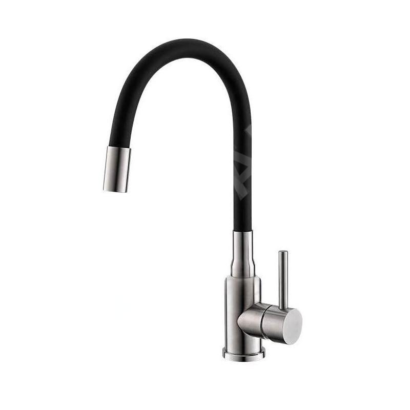 Alveus Mintas - Mitigeur d’évier avec bras flexible, inox brossé / noir 1144432