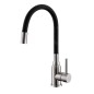 Alveus Mintas - Mitigeur d’évier avec bras flexible, inox brossé / noir 1144432