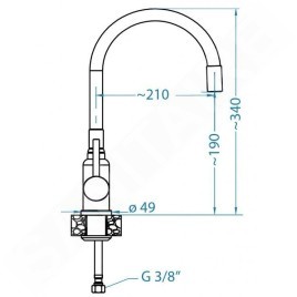 Alveus Mintas - Mitigeur d’évier avec bras flexible, inox brossé / noir 1144432
