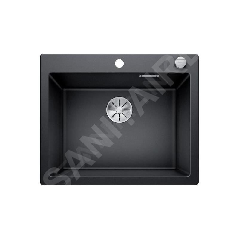 Blanco Pleon 6 - Évier en silgranit, 615x510 mm, avec commande de vidage, noir 525954