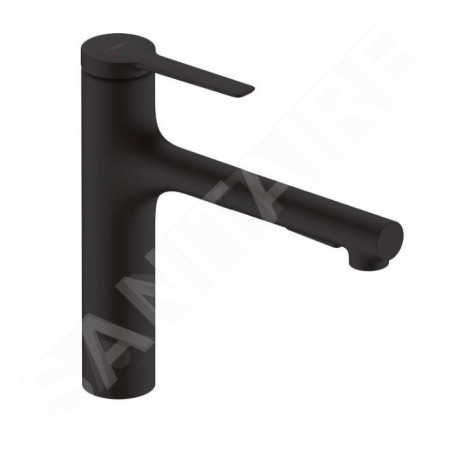 Hansgrohe Zesis M33 - Mitigeur d'évier 160, avec douchette extractible, noir mat 74801670