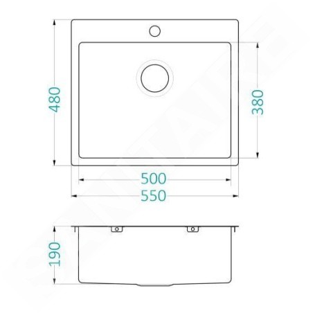 Alveus Quarto - Évier 550x480 mm, inox 1124382