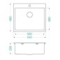 Alveus Quarto - Évier 550x480 mm, inox 1124382