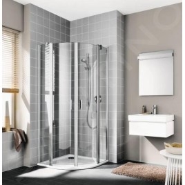 Kermi CADA XS - Cabine de douche 80x80 cm, argent brillant/verre transparent CKP5008020VPK