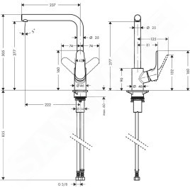 Hansgrohe Focus M41 - Mitigeur d'évier, noir mat 31817670