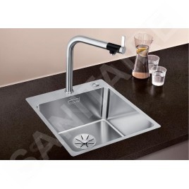 Blanco Andano 500 - Évier 540x500 mm avec commande excentrique PushControl, inox 525245