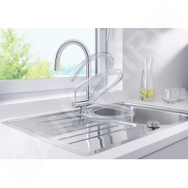 Blanco Coressa F - Robinetterie d’évier pour montage devant fenêtre, chrome 521544