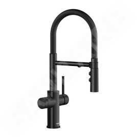 Blanco Catris S - Mitigeur d’évier avec fonction filtrante et bras flexible, noir mat 526707