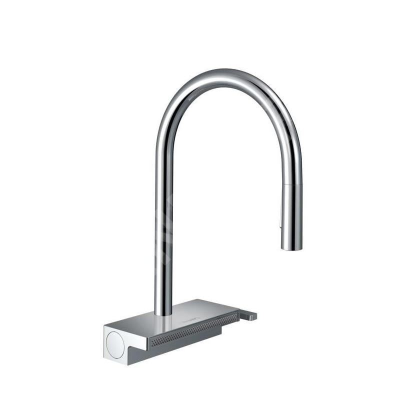Hansgrohe M81 - Mitigeur d'évier Aquno Select avec bec extractible et jet plat, chrome 73837000