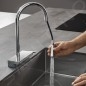 Hansgrohe M81 - Mitigeur d'évier Aquno Select avec bec extractible et jet plat, chrome 73837000