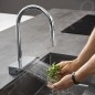 Hansgrohe M81 - Mitigeur d'évier Aquno Select avec bec extractible et jet plat, chrome 73837000