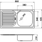 Novaservis Éviers - Évier 435x860 mm, inox DR43/86