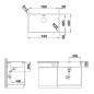 Blanco Andano 700 - Évier, 740x440 mm, inox 522969 Blanco Andano 700 - Évier, 740x440 mm, inox 522969