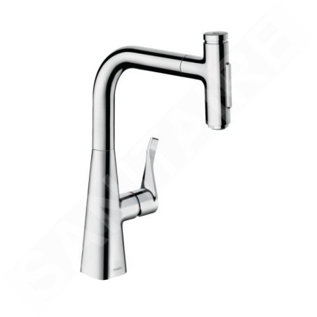 Hansgrohe M71 - Mitigeur d'évier Metris Select avec douchette extractible, chrome 73822000