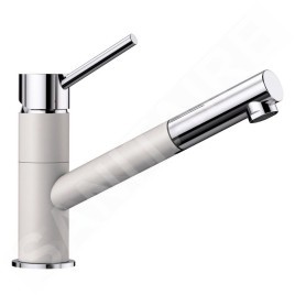 Blanco Kano S - Robinetterie d’évier avec douchette extractible, blanc/chrome 525040