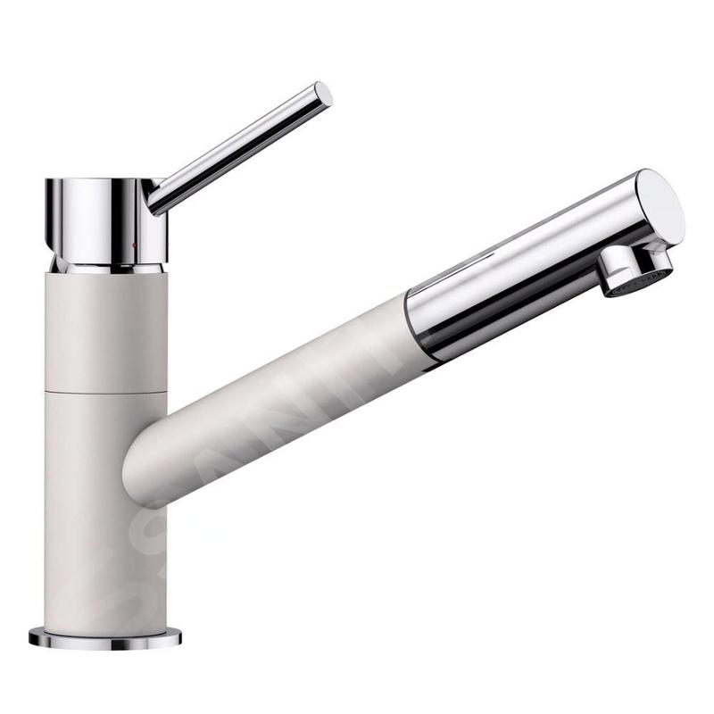 Blanco Kano S - Robinetterie d’évier avec douchette extractible, blanc/chrome 525040
