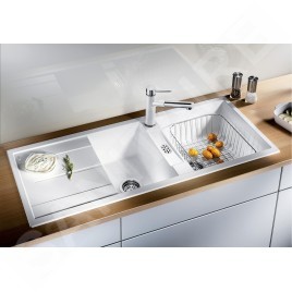 Blanco Kano S - Robinetterie d’évier avec douchette extractible, blanc/chrome 525040
