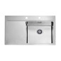 Alveus Pure - Évier 860x525 mm, avec commande du vidage, bac à droite, inox 1103653