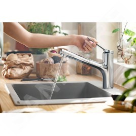 Hansgrohe Zesis M33 - Mitigeur d'évier avec douchette extractible, chrome 74820000