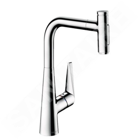 Hansgrohe Talis Select M51 - Mitigeur d'évier M5117-H300 avec douchette extractible, sBox, chrome 73867000