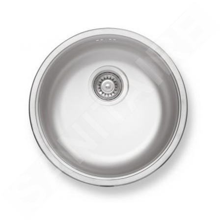 Novaservis Éviers - Évier rond, diamètre 430 mm, avec trop-plein, inox DR43