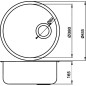 Novaservis Éviers - Évier rond, diamètre 430 mm, avec trop-plein, inox DR43 Novaservis Éviers - Évier rond, diamètre 430 mm, avec trop-plein, inox DR43