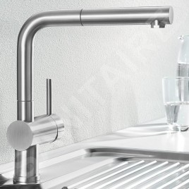 Blanco Linus S - Mitigeur d’évier avec douchette extractible, inox brossé 517184