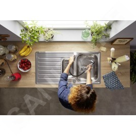 Blanco Wega S - Mitigeur d'évier avec douchette extractible, chrome 526416