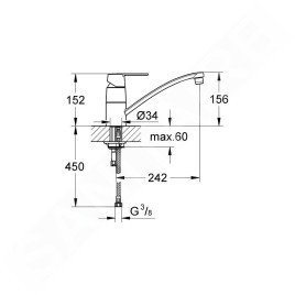 Grohe Get - Mitigeur d'évier, chrome 32891000