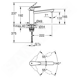Grohe Start Curve - Mitigeur d'évier, chrome 31717000