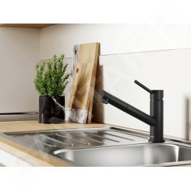 Blanco Kano S - Mitigeur d'évier avec bec extractible, noir mat 526668