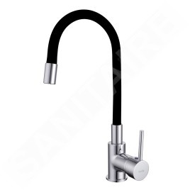 kielle Oudee - Mitigeur d’évier avec bras flexible, chrome/noir 10502100