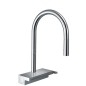 Hansgrohe M81 - Mitigeur d'évier Aquno Select avec douchette extractible et jet plat, sBox, chrome 73831000
