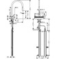 Hansgrohe M81 - Mitigeur d'évier Aquno Select avec douchette extractible et jet plat, sBox, chrome 73831000
