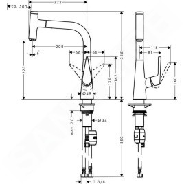 Hansgrohe Talis Select M51 - Mitigeur d’évier 220 avec bec extractible, chrome 72822000