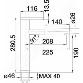 Blanco Linee S - Robinetterie d’évier avec douchette extractible, inox 517593