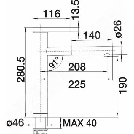 Blanco Linee S - Robinetterie d’évier avec douchette extractible, inox 517593