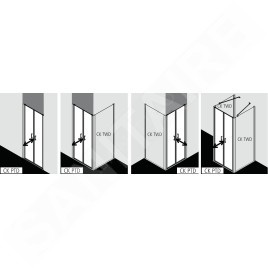 Kermi CADA XS - Porte de douche PTD 95x200, argent brillant/verre transparent CKPTD09520VPK