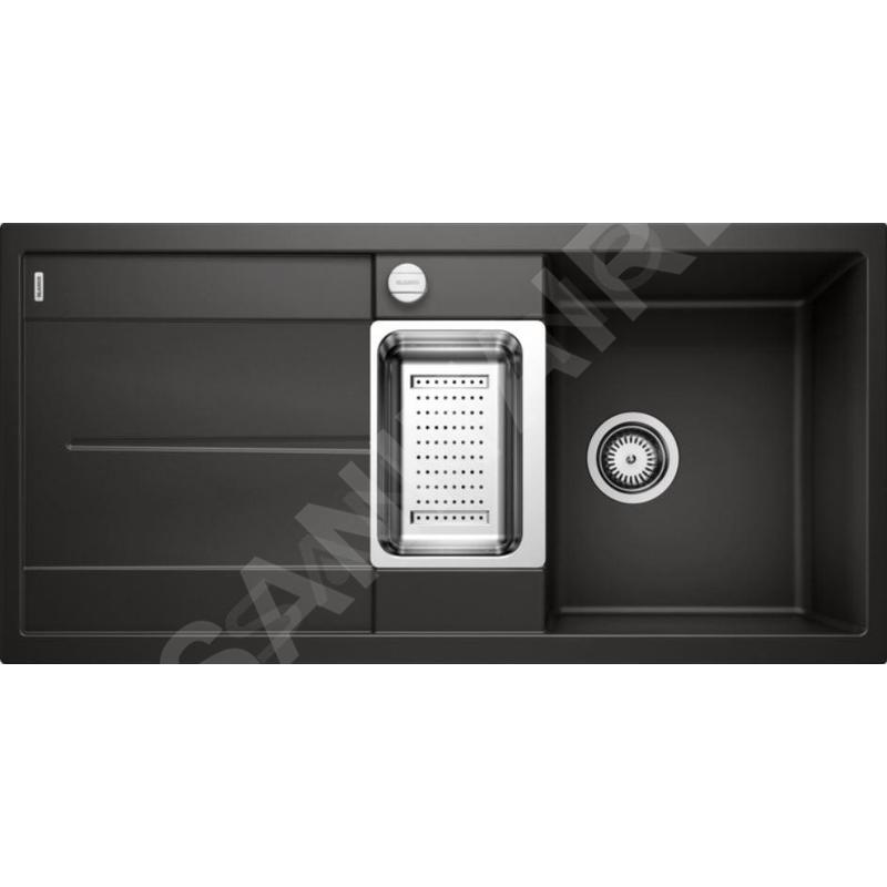 Blanco Metra 6 - Évier en silgranit 1000x500 mm, avec commande de vidage, noir 525926