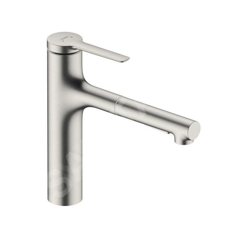 Hansgrohe Zesis M33 - Mitigeur d'évier 160, avec douchette extractible, sBox lite, aspect inox 74804800