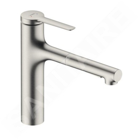 Hansgrohe Zesis M33 - Mitigeur d'évier 160, avec douchette extractible, sBox lite, aspect inox 74804800