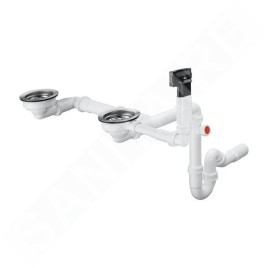 Hansgrohe Garnitures de vidage - Kit de trop-plein pour évier granit, deux bacs, chrome 43928000