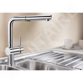 Blanco Linus S - Mitigeur d'évier avec douchette extractible, chrome 518406