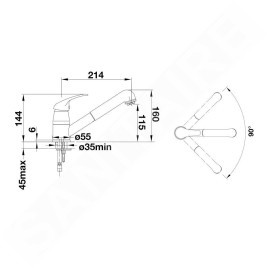 Blanco Daras S - Mitigeur d'évier avec bec extractible, blanc doux 526937
