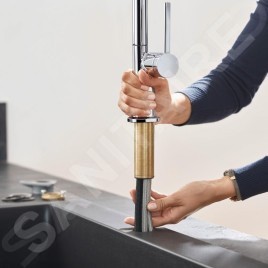 Hansgrohe M54 - Mitigeur d'évier Talis avec bec extractible, sBox, chrome 72803000