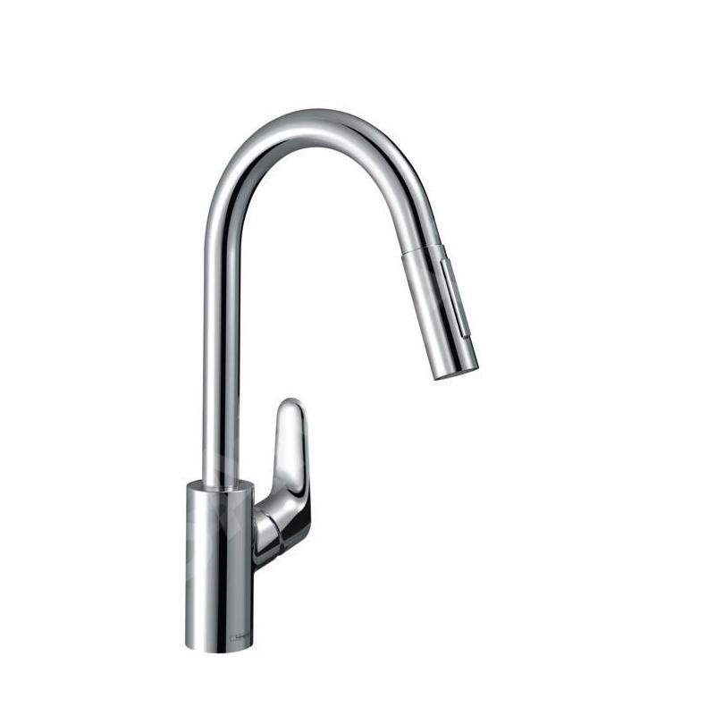 Hansgrohe Focus M41 - Mitigeur d'évier Focus avec douchette extractible, EcoSmart, chrome 31833000