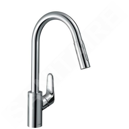 Hansgrohe Focus M41 - Mitigeur d'évier Focus avec douchette extractible, EcoSmart, chrome 31833000